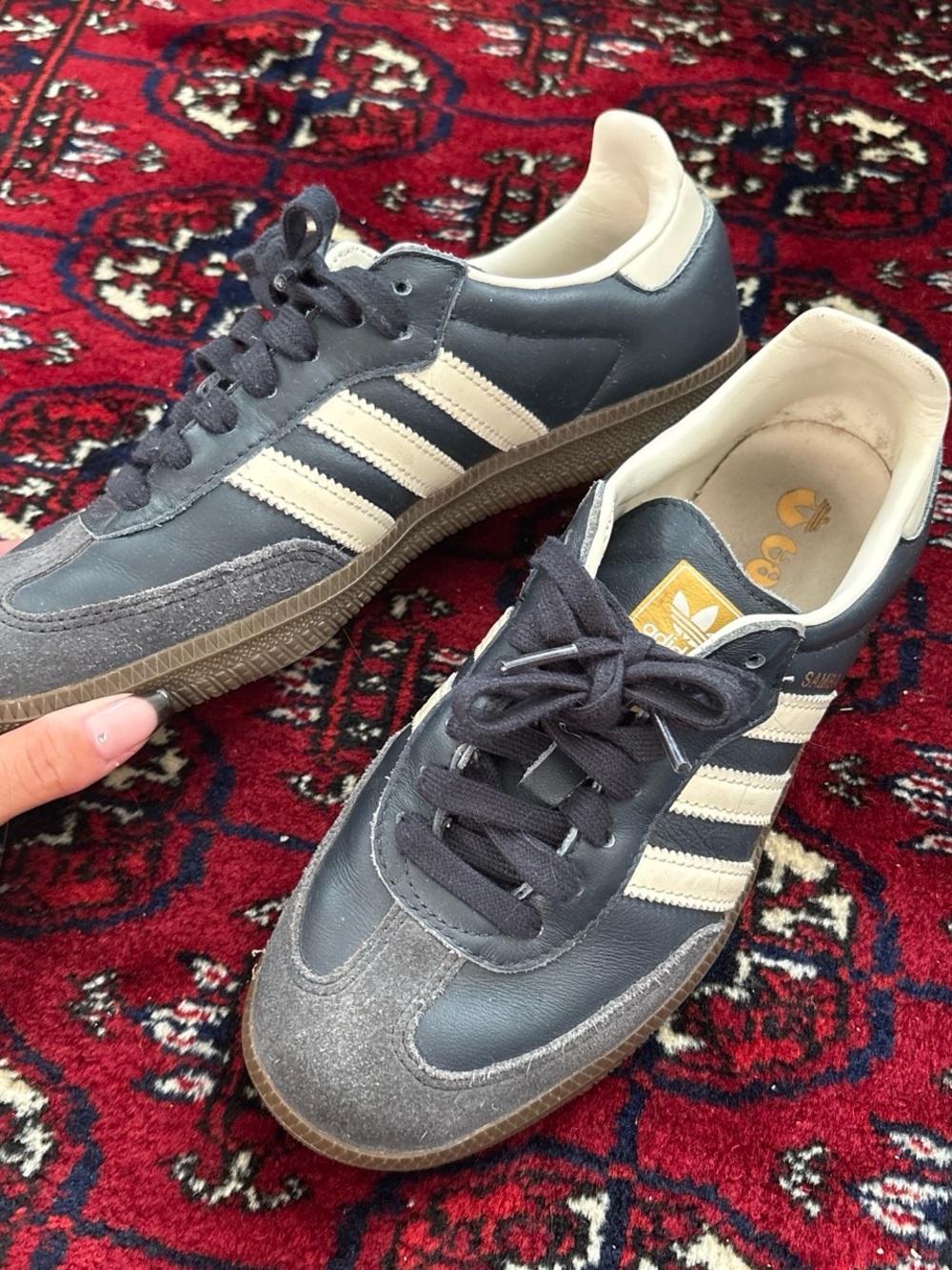 Adidas Navy and Cream Samba Sneakers